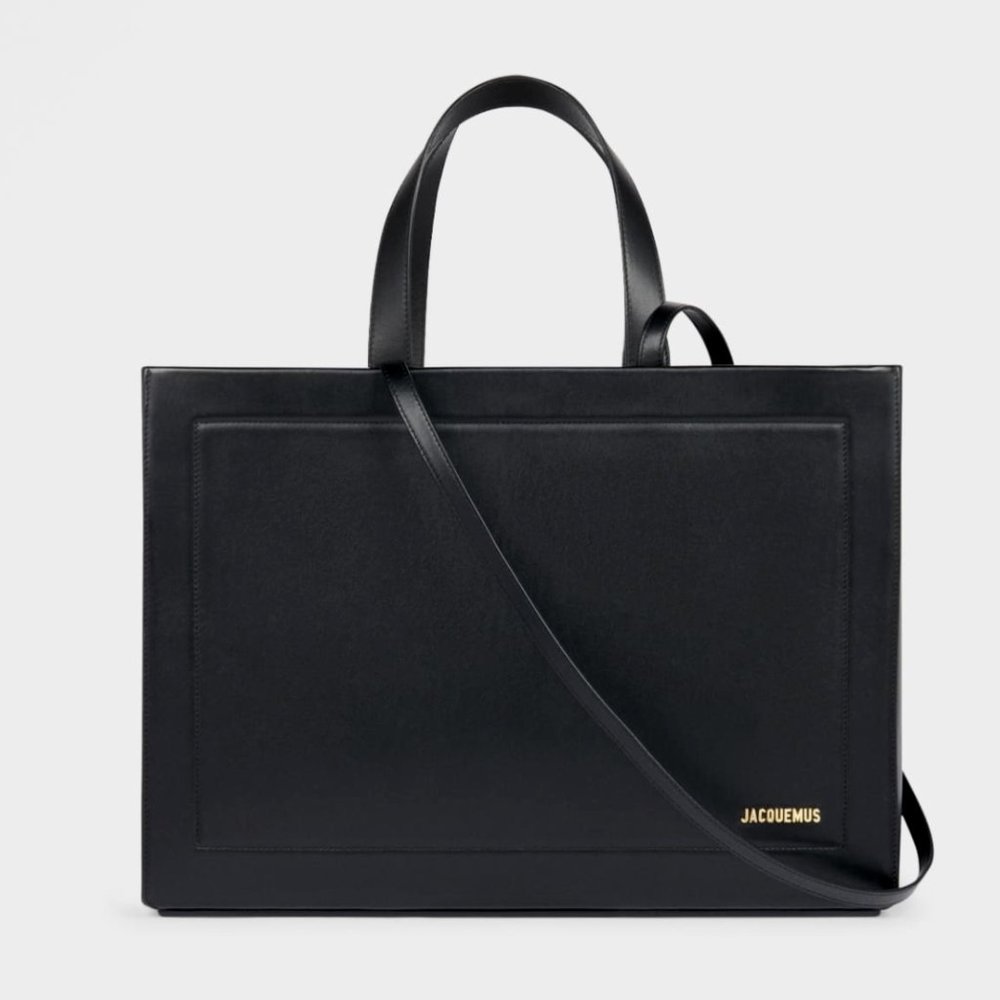 JACQUEMUS Le Cabas Neve Black Leather tote shopping bag - Picture 7 of 11